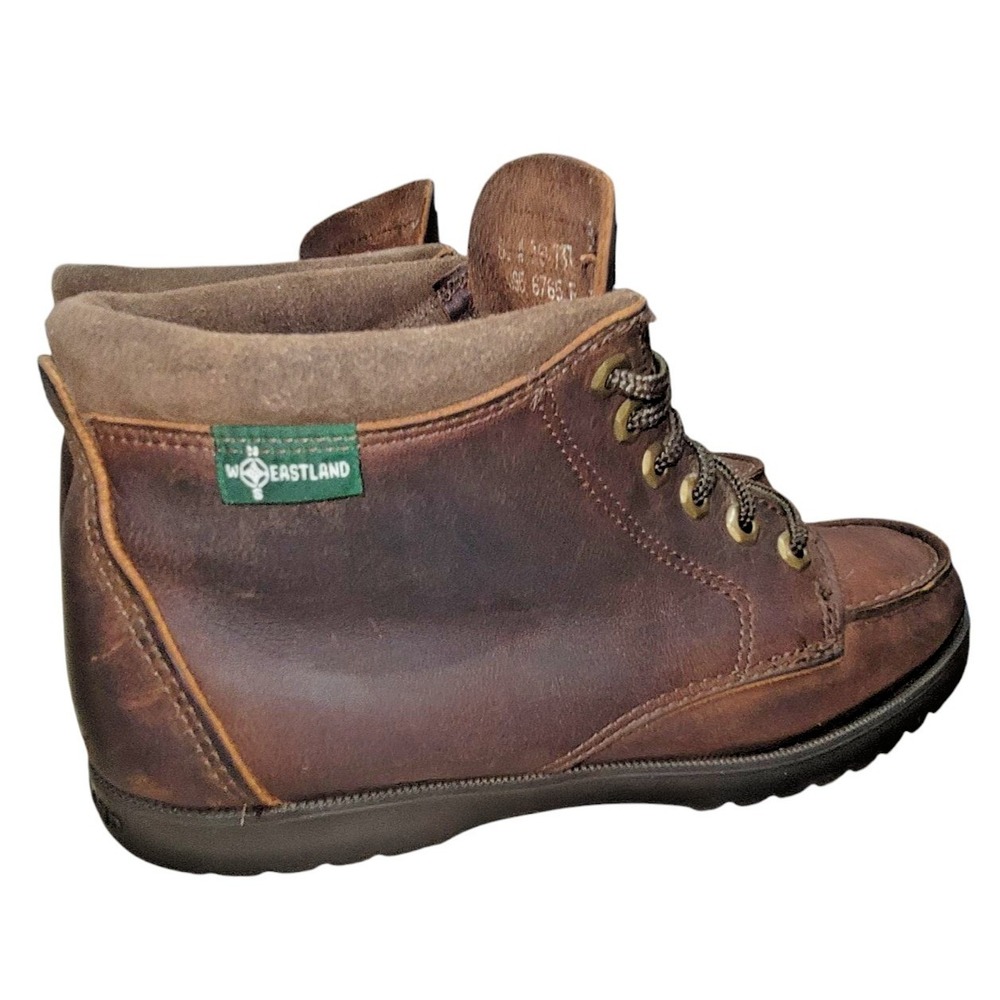 Eastland Seneca Camp Moc Women's 8.5 W Leather Chukka Ankle Bomber Brown Boots - Picture 3 of 10